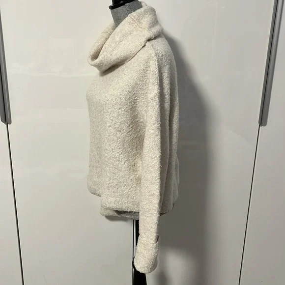 FREE PEOPLE Boucle Alpaca Wool Blend Sweater Cowl Neck, Size L - Picture 3 of 9